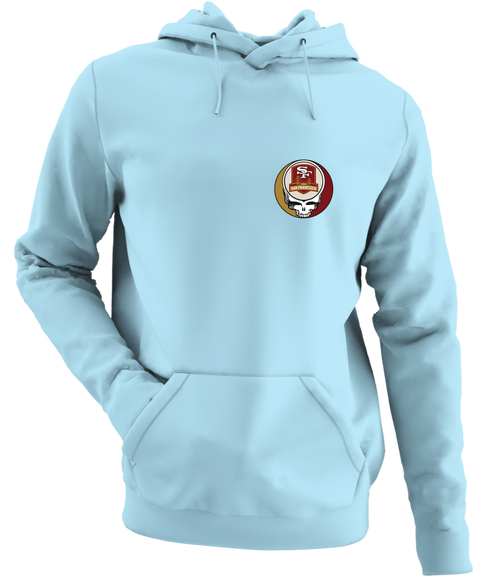 San Francisco Football - Premium Grateful Dead Left Chest Hoodie - Light Blue - 1