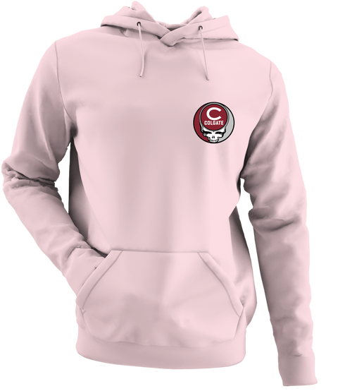 Colgate University - Premium Grateful Dead Left Chest Hoodie - Light Pink