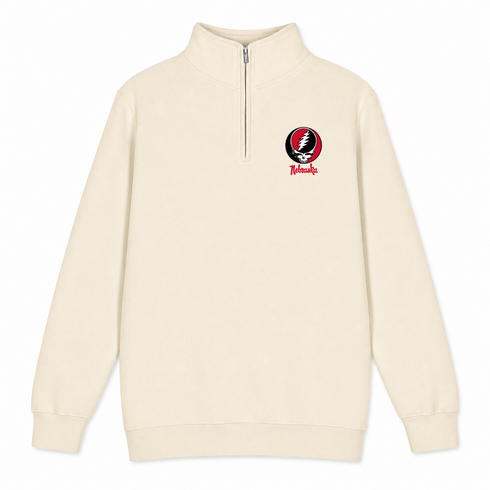 University of Nebraska - Premium Grateful Dead Quarter-Zip Pullover - Sand - 1