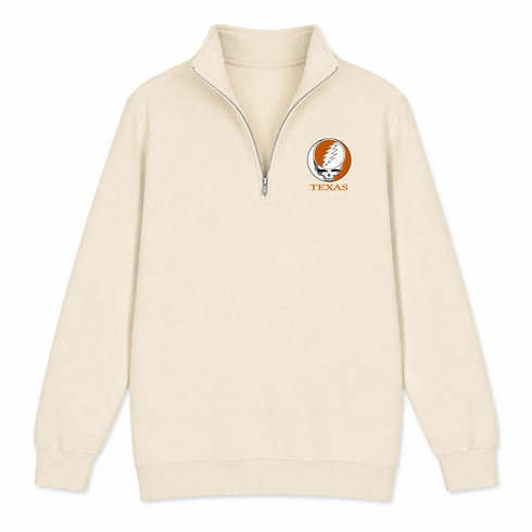 University of Texas - Premium Grateful Dead Quarter-Zip Pullover - Sand - 1