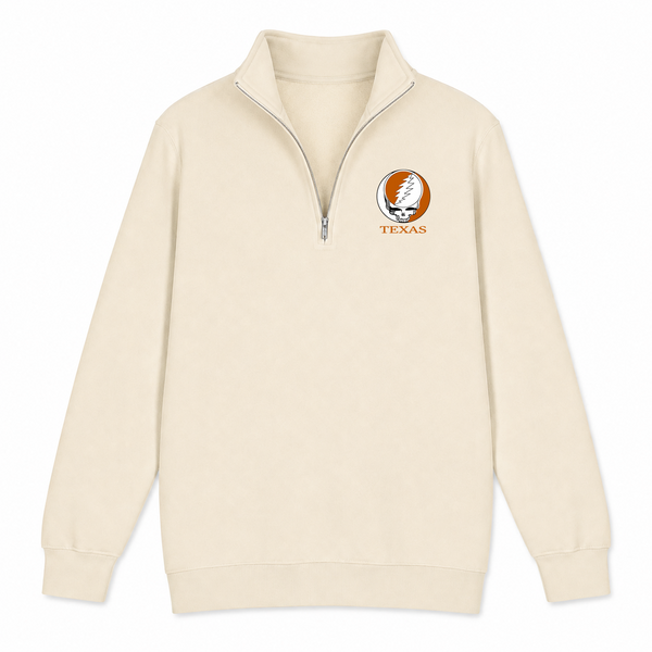 University of Texas - Premium Grateful Dead Quarter-Zip Pullover - Sand - 1