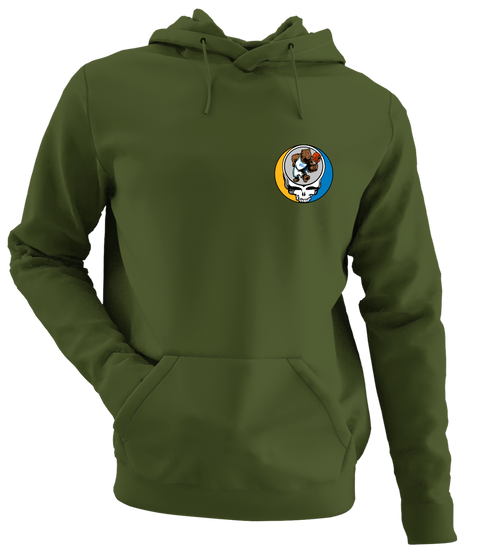 UCLA - Premium Grateful Dead Left Chest Hoodie - Military Green