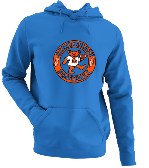 Cincinnati Football Dancing Bear - Premium Grateful Dead Hoodie - Heather Royal