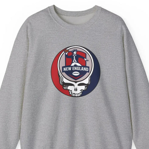 Grateful Dead - New England Patriots Grateful Dead Stealie Crewneck Sweatshirt - NFL - StealieShop
