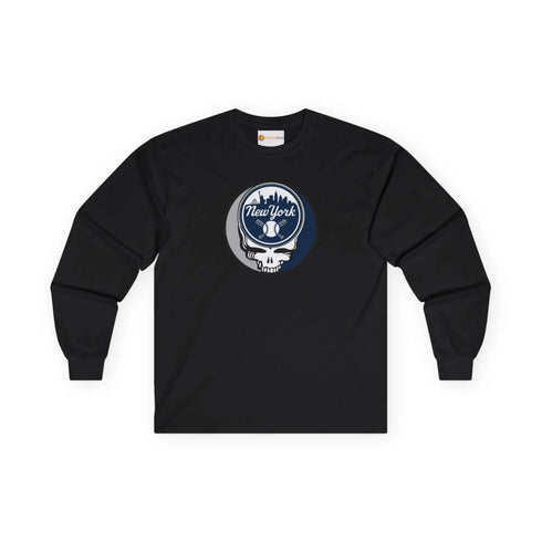 Grateful Dead - New York Yankees Classic Stealie Long Sleeve Tee - MLB - StealieShop