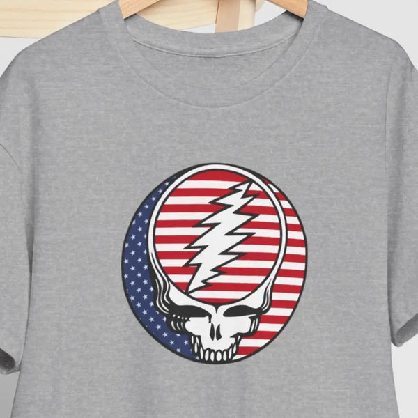 Grateful Dead - Stars and Stripes US-Grown Ring-Spun Cotton T-Shirt - StealieShop