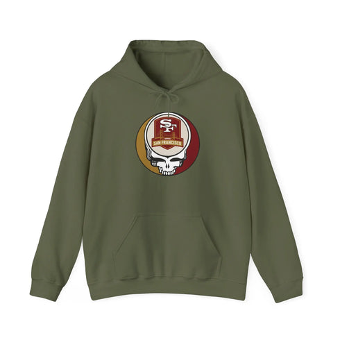 Grateful Dead - San Francisco 49ers Stealie Grateful Dead Hooded Sweatshirt - NFL - StealieShop