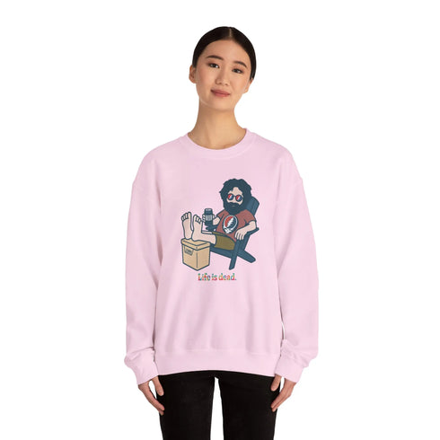 Grateful Dead - Stay Cool, Jerry Life is dead. Crewneck Sweatshirt - StealieShop