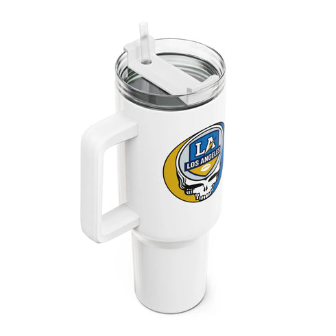Grateful Dead - Los Angeles Chargers Stealie "Fat Man" Tumbler, Double Insulated 40oz Travel Mug - NFL - StealieShop