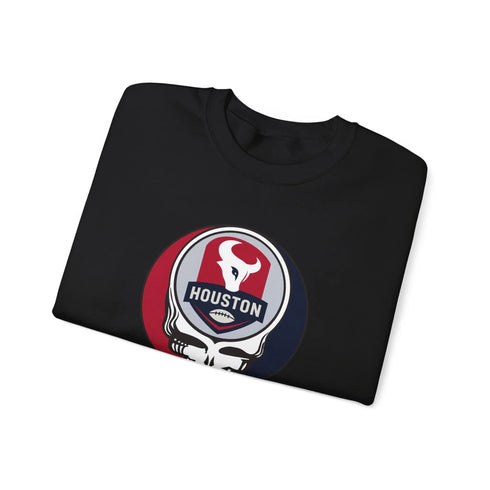 Grateful Dead - Houston Texans Grateful Dead Stealie Crewneck Sweatshirt - NFL - StealieShop