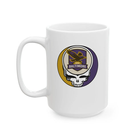 Grateful Dead - Baltimore Ravens Stealie Ceramic Coffee Mug - NFL - StealieShop