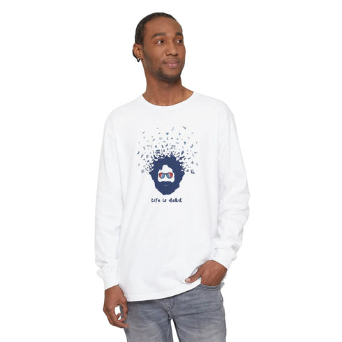 Grateful Dead - Jerry's Bursting with Music Life is Dead Long Sleeve T-Shirt - StealieShop