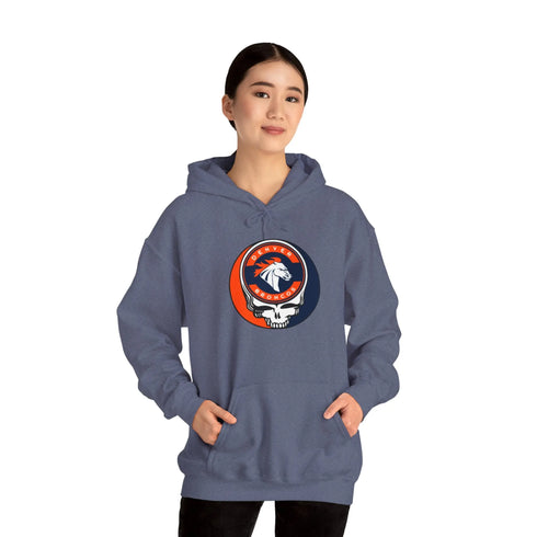 Denver Broncos Grateful Dead Hooded Sweatshirt - NFL Fan Apparel - StealieShop