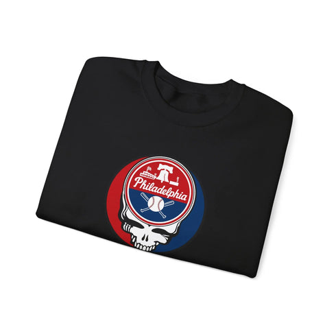 Grateful Dead - Philadelphia Phillies Grateful Dead Stealie Crewneck Sweatshirt - MLB - StealieShop