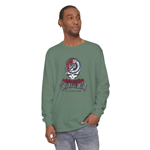 Grateful Dead - Grateful Dead 60th Anniversary Vineyard Collection Garment-dyed Long Sleeve T-Shirt - StealieShop