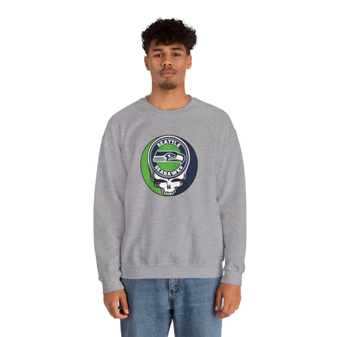 Grateful Dead - Seattle Seahawks Grateful Dead Stealie Crewneck Sweatshirt - StealieShop