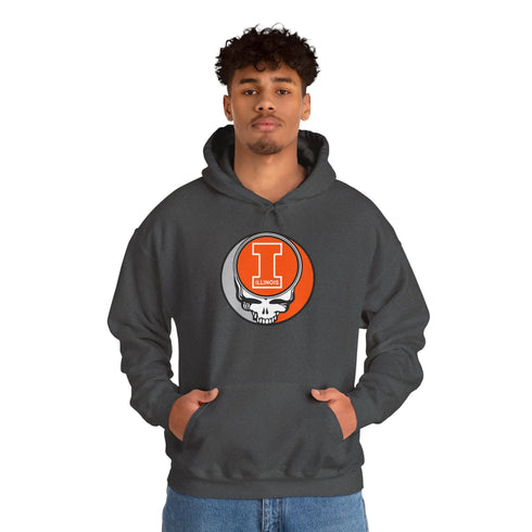 Grateful Dead - University of Illinois Grateful Dead Unisex Heavy Blend Hoodie - Hooded Sweatshirt - StealieShop