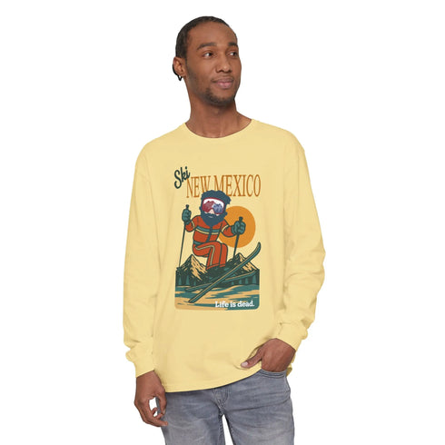 Grateful Dead - Ski New Mexico - Life is dead. Mountain Collection Garment-Dyed Long Sleeve T-Shirt - StealieShop