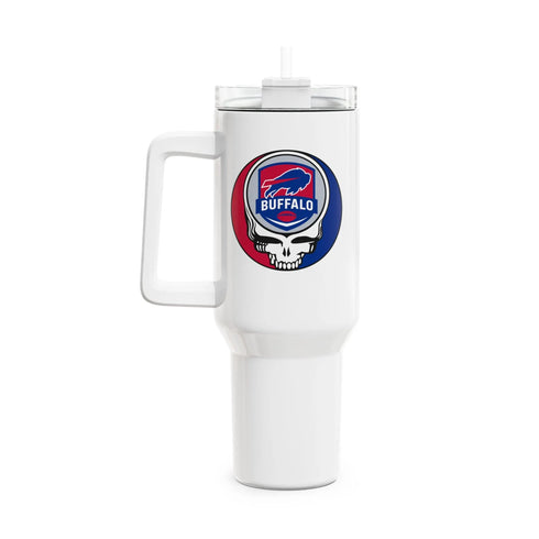 Grateful Dead - Buffalo Bills Stealie "Fat Man" Tumbler, Double Insulated 40oz Travel Mug - NFL - StealieShop