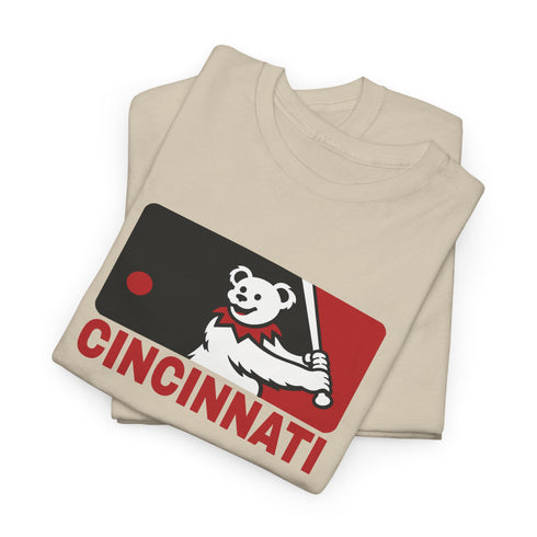 Cincinnati Reds Dancing Bear MLB Logo Unisex Grateful Dead T-Shirt