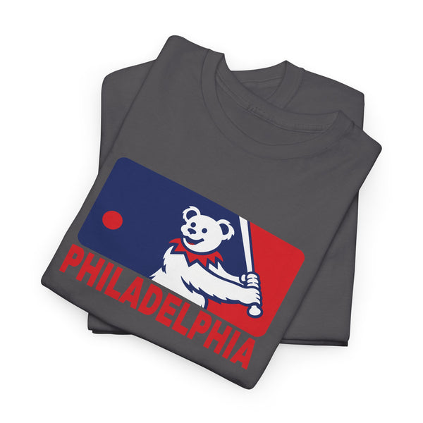 Philadelphia Phillies Dancing Bear MLB Logo Unisex Grateful Dead T-Shirt