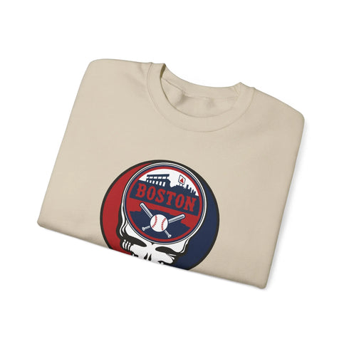 Grateful Dead - Boston Red Sox Stealie Grateful Dead Crewneck Sweatshirt - MLB - StealieShop