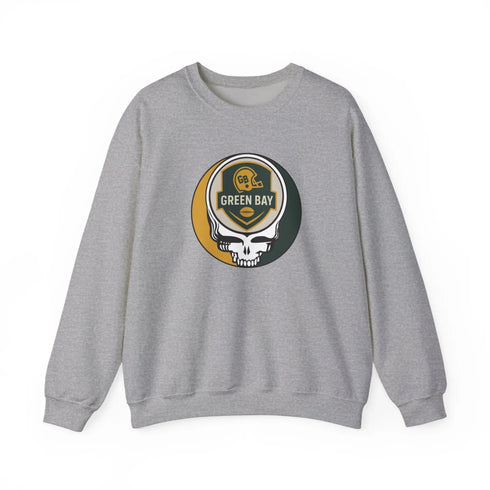 Grateful Dead - Green Bay Packers Grateful Dead Stealie Crewneck Sweatshirt - StealieShop