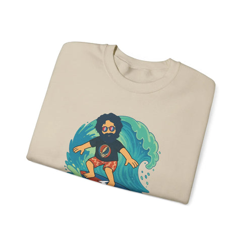 Grateful Dead - Surfing Jerry Life is dead. Crewneck Sweatshirt - StealieShop