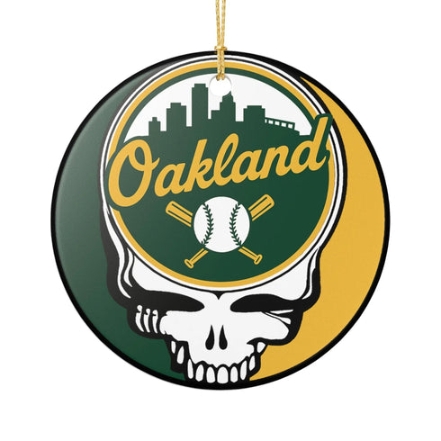 Grateful Dead - Oakland Baseball Stealie Christmas Ornament - StealieShop