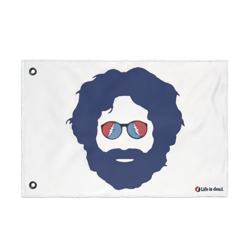 Life is dead.® Jerry Garcia Double Sided Flag Grateful Dead