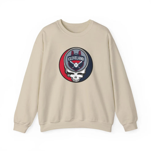 Grateful Dead - Cleveland Guardians Grateful Dead Stealie Crewneck Sweatshirt - MLB - StealieShop