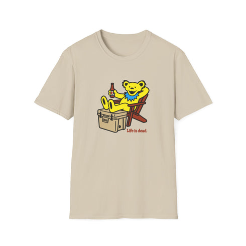Chillin' Bear - Yellow - Life is dead. Grateful Dead T-Shirt