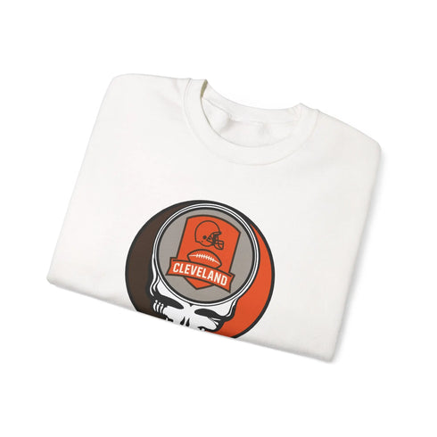 Grateful Dead - Cleveland Browns Grateful Dead Stealie Crewneck Sweatshirt - NFL - StealieShop