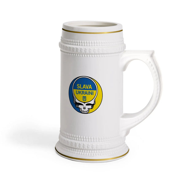 Slava Ukraini Grateful Dead Stealie Beer Stein Mug Printify