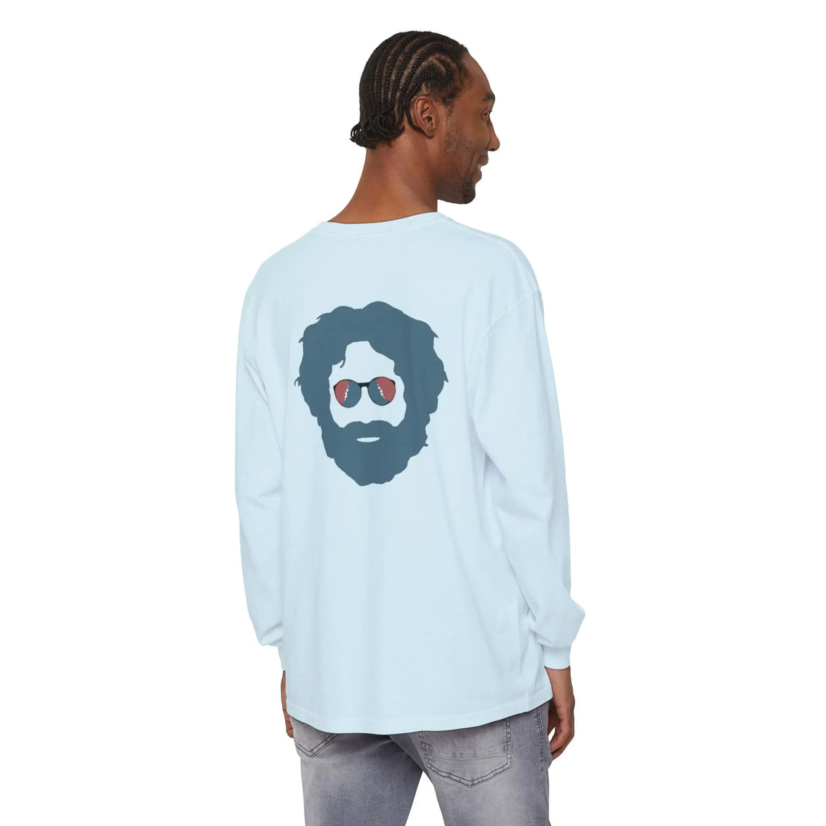 jerry garcia long sleeve dress shirt Vintage Inspired Grateful Dead Jerry Garcia Two-Sided Vineyard Collection  Garment-Dyed Long Sleeve T-Shirt