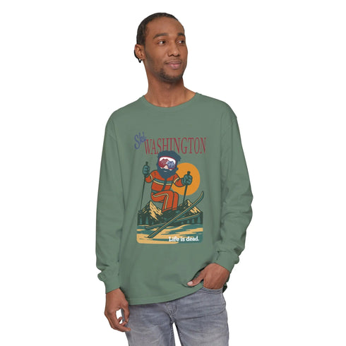 Grateful Dead - Ski Washington - Life is dead. Mountain Collection Garment-Dyed Long Sleeve T-Shirt - StealieShop
