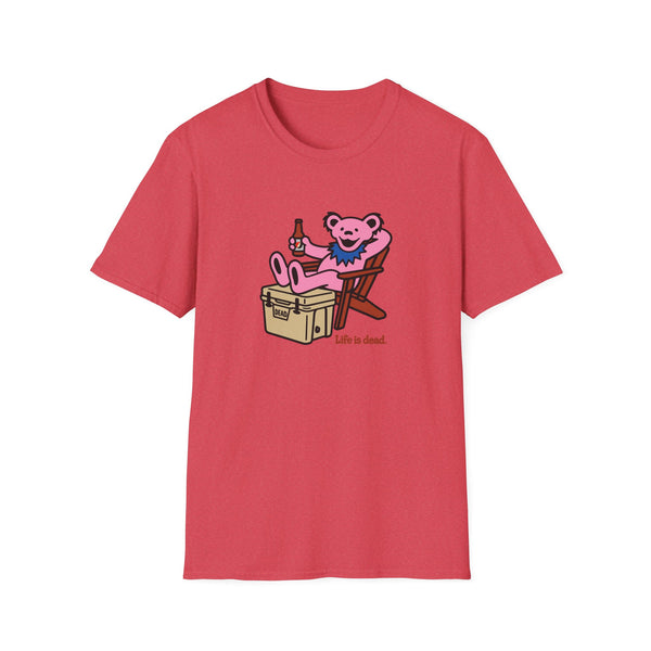 Chillin' Bear - Pink - Life is dead. Grateful Dead T-Shirt