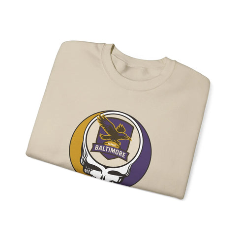 Grateful Dead - Baltimore Ravens Grateful Dead Stealie Crewneck Sweatshirt - NFL - StealieShop