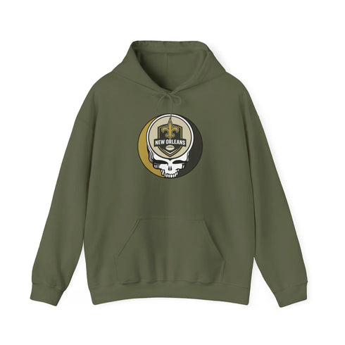 Grateful Dead - New Orleans Saints Stealie Grateful Dead Hooded Sweatshirt - NFL - StealieShop