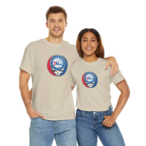 Phildelphia 76ers Grateful Dead Steal Your Face T-Shirt - NBA - StealieShop