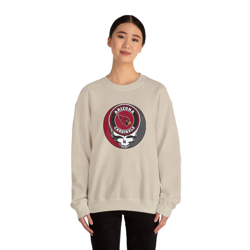 Grateful Dead - Arizona Cardinals Grateful Dead Stealie Crewneck Sweatshirt - StealieShop