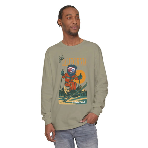 Grateful Dead - Ski California - Life is dead. Mountain Collection Garment-Dyed Long Sleeve T-Shirt - StealieShop