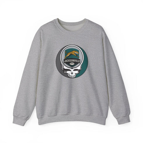 Grateful Dead - Jacksonville Jaguars Grateful Dead Stealie Crewneck Sweatshirt - NFL - StealieShop