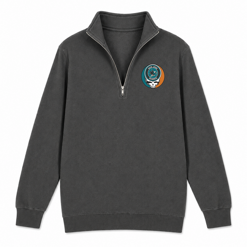 San Jose Sharks - Premium Grateful Dead Quarter-Zip Pullover - Charcoal - 6