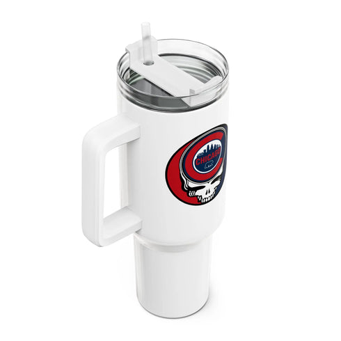 Grateful Dead - Chicago Cubs "Fat Man" Tumbler, Double Insulated 40oz Travel Mug - StealieShop
