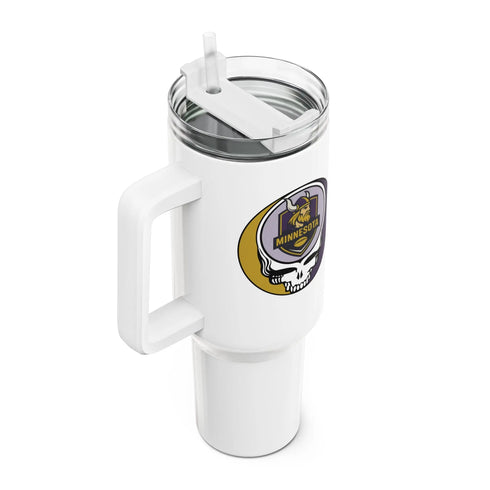 Grateful Dead - Minnesota Vikings Stealie "Fat Man" Tumbler, Double Insulated 40oz Travel Mug - NFL - StealieShop