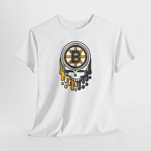 Boston Hockey Dripping Stealie Unisex Heavy Cotton Tee