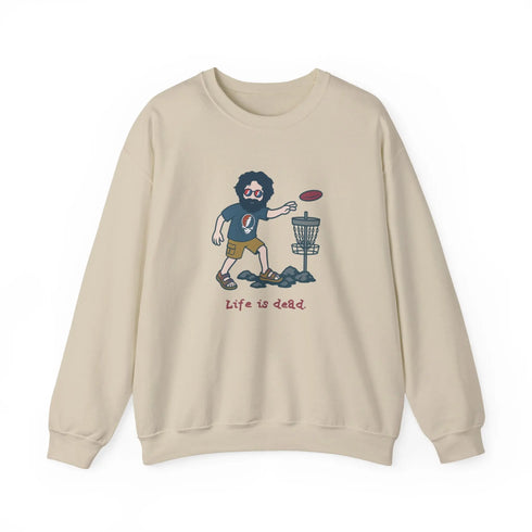 Grateful Dead - Disc Golfin' Jerry | Life is dead. Crewneck Sweatshirt - StealieShop