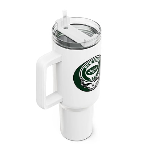 Grateful Dead - New York Jets Stealie "Fat Man" Tumbler, Double Insulated 40oz Travel Mug - StealieShop