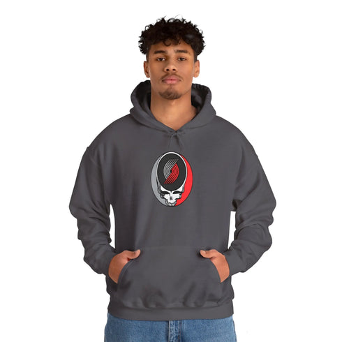Portland Trailblazers Grateful Dead Steal Your Face Unisex Hoodie - NBA - StealieShop